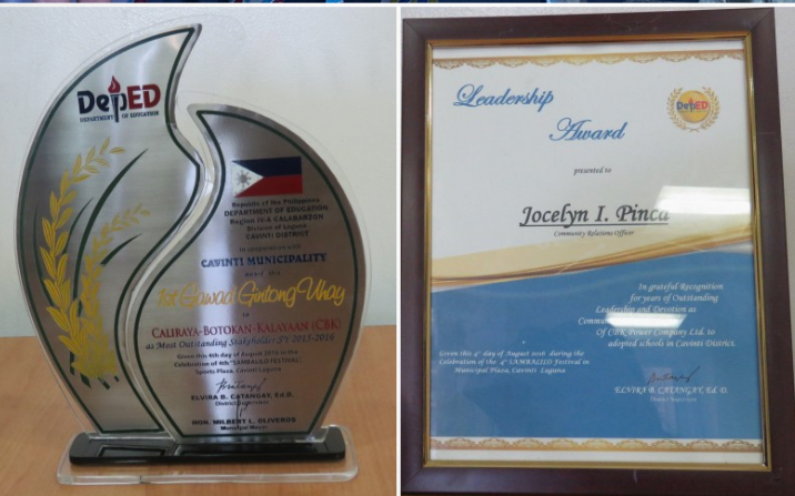 Gawad Gintong Buhay for CBK Power Company Ltd.